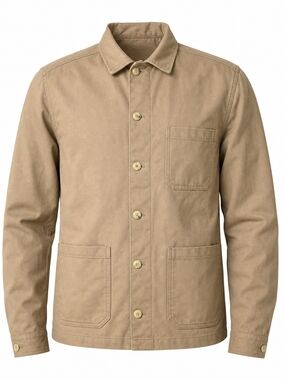 ASOS DESIGN Men’s Cotton Twill Chore Jacket / Shacket in Tan - Size Medium